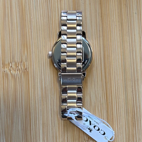 Coach Grand RoseGold Tone Watch With 36mm Face With Row of Multicolored Crystals - Picture 4 of 6
